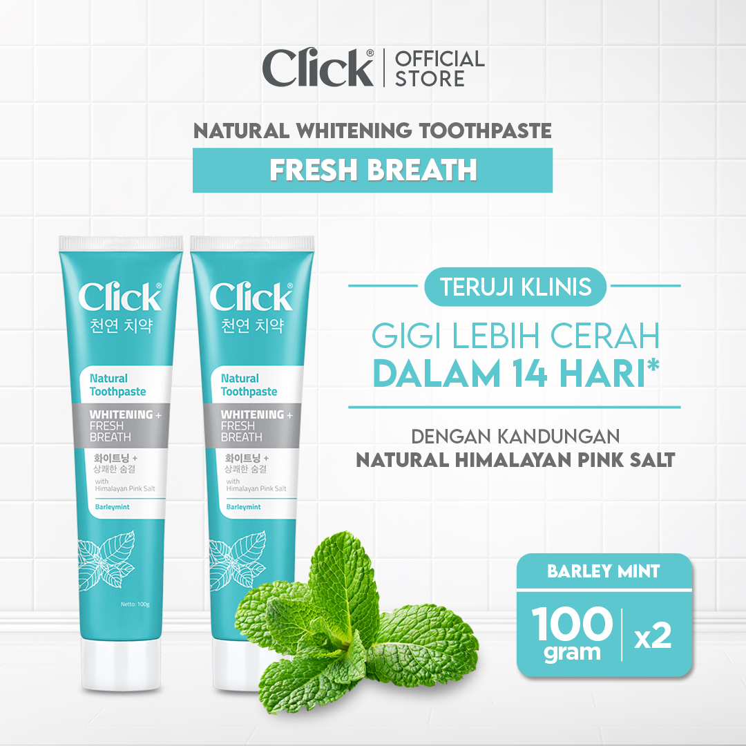Turun 21%: Click Natural Toothpaste — Whitening +