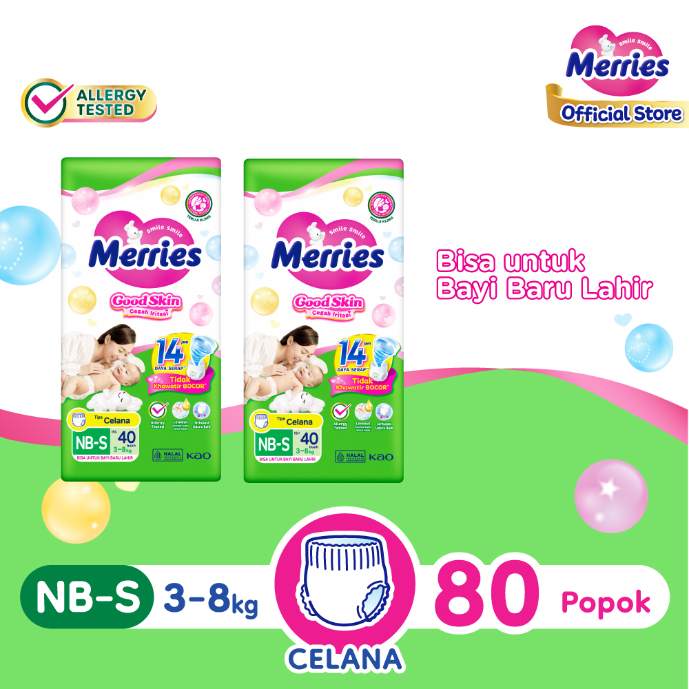 Harga Baru Turun: Merries Good Skin Pants Popok (3-8kg) — (3-8kg)