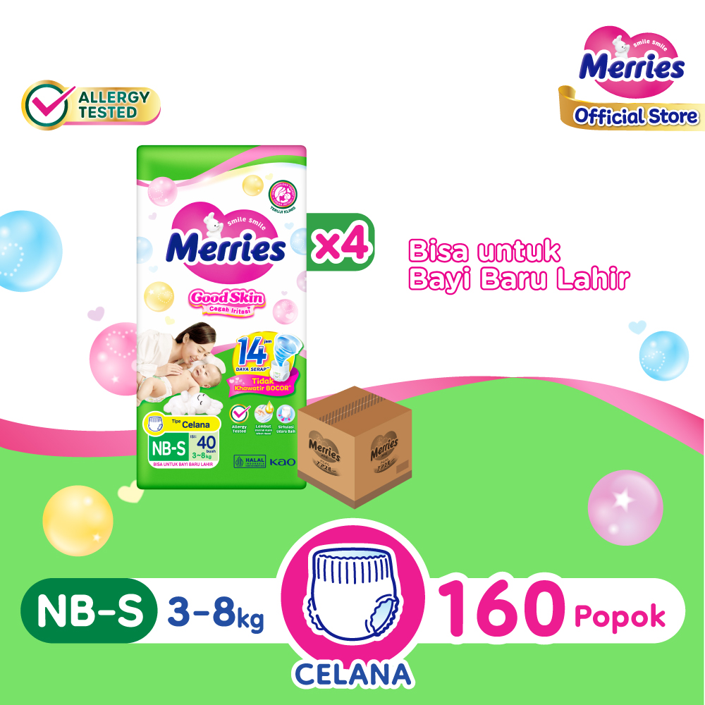 Harga Baru Turun: Merries Good Skin Pants Popok (3-8kg)