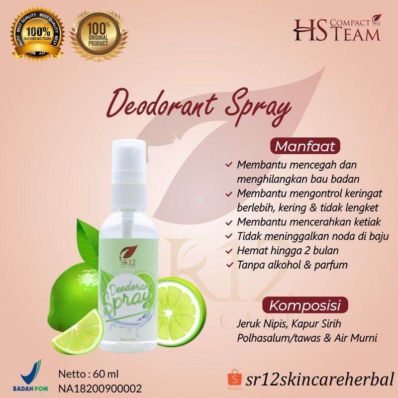 Harga Baru Turun: Sr12 Deodorant Spray
