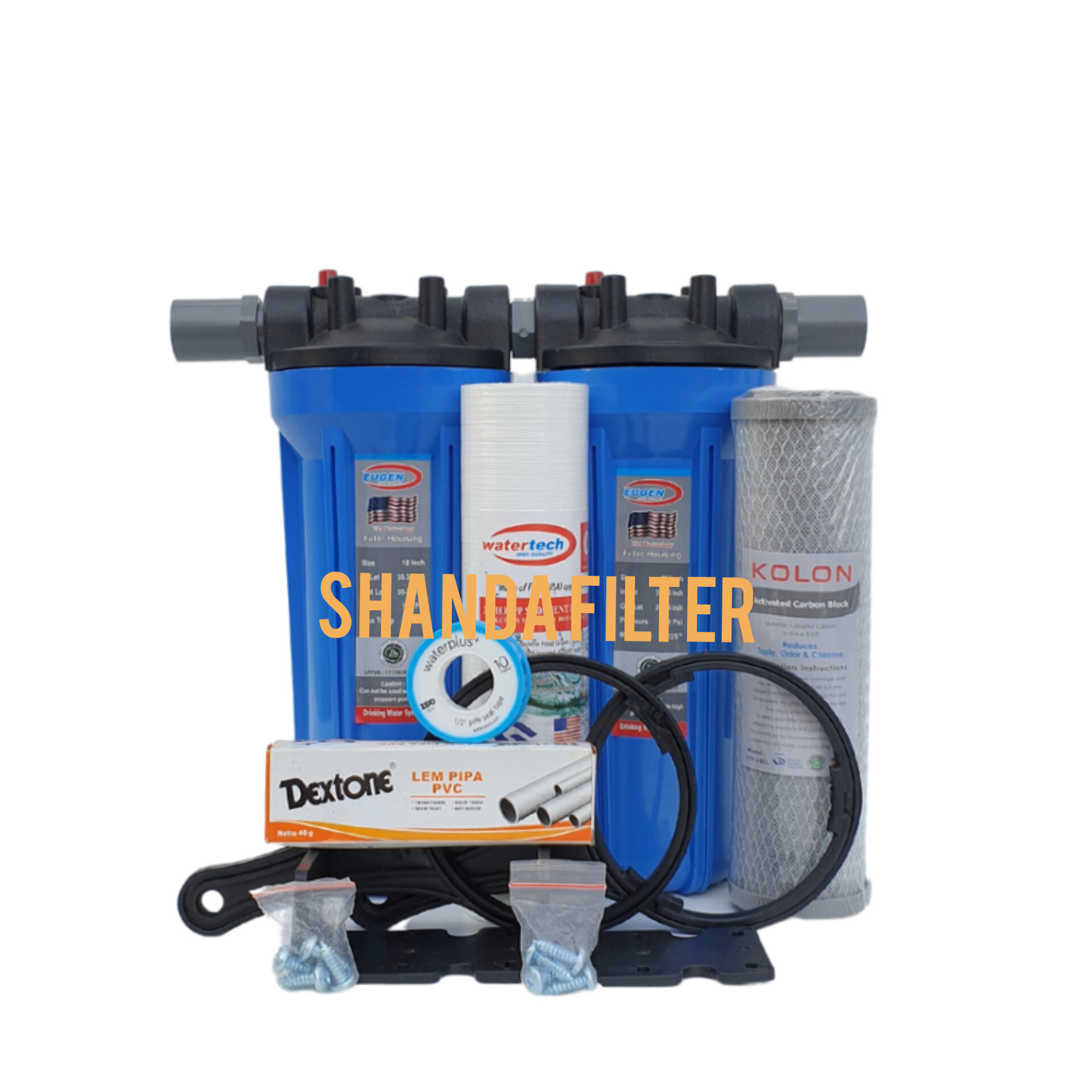 Turun 21%: Paket EUGEN 2 Saringan / (Blue 10" drat 3/4"" SC)
