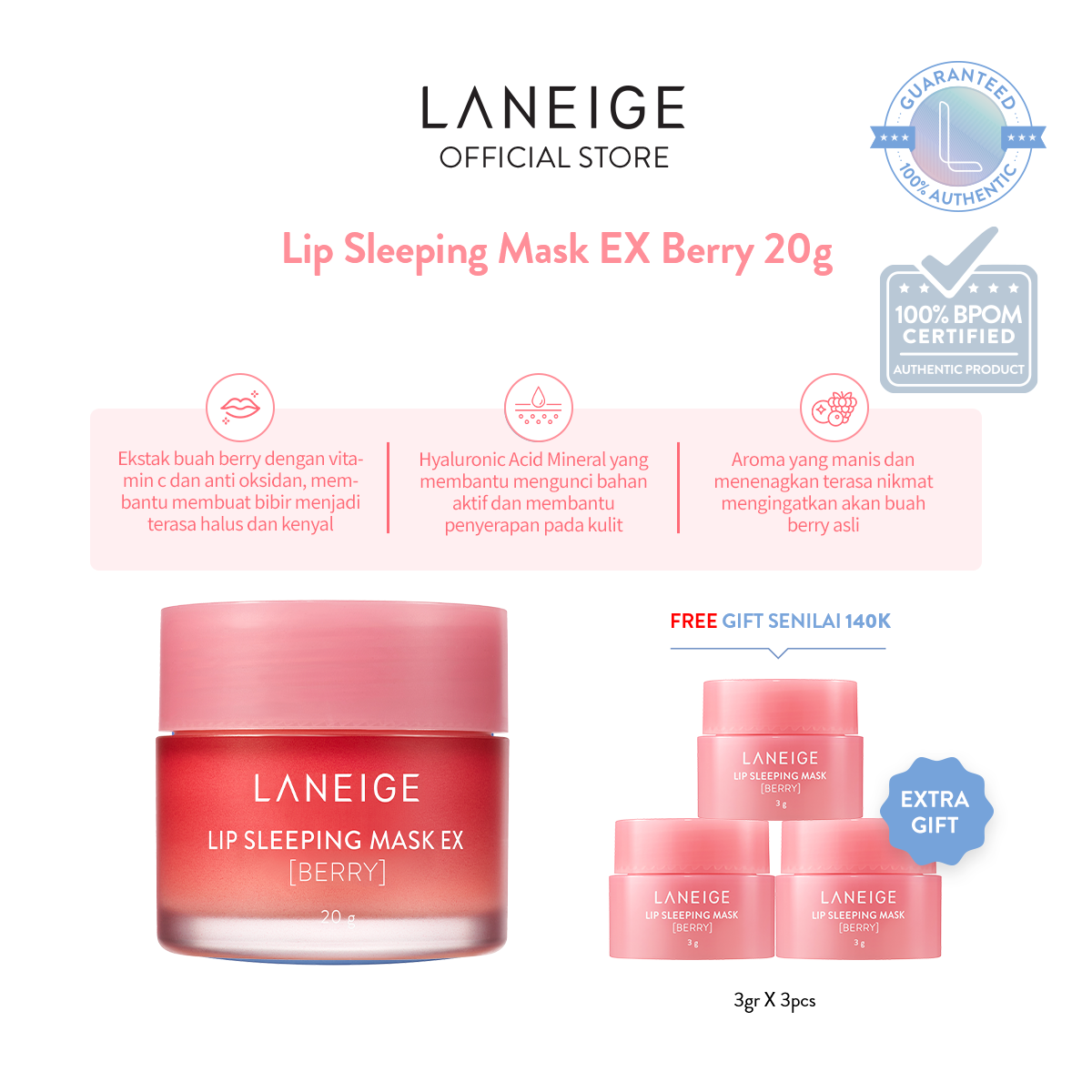 Turun 46%: LANEIGE Lip Sleeping Mask EX