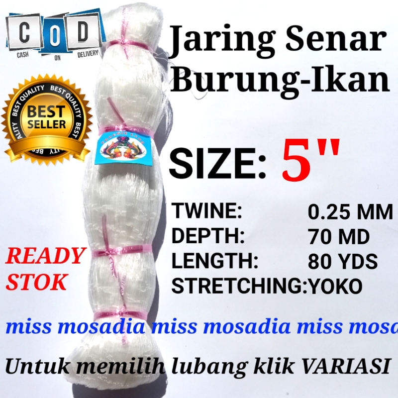 Turun 38%: Jaring ikan 025 70x80 yoko