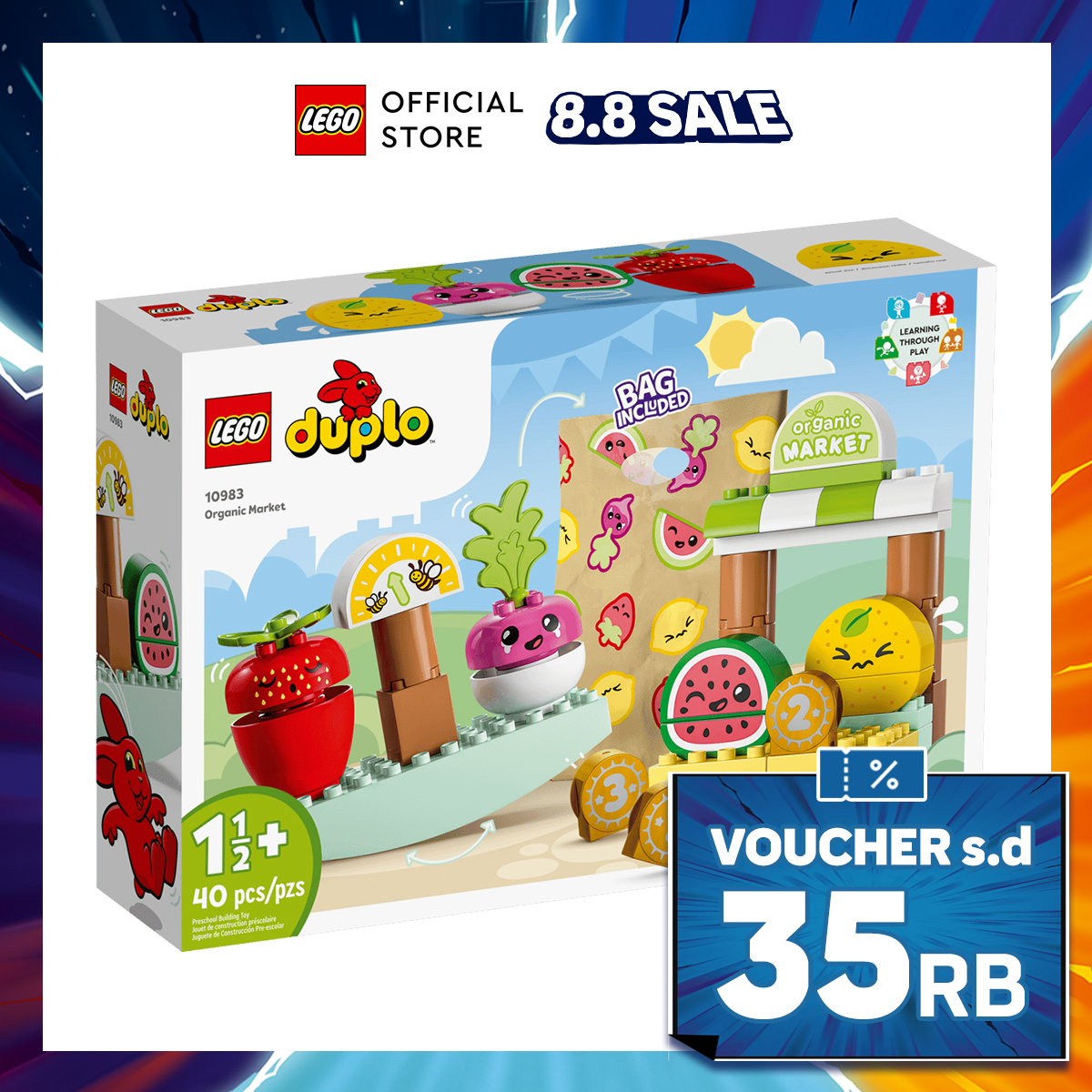 Turun 50%: LEGO DUPLO 10983 Organic Market (40 Pieces)