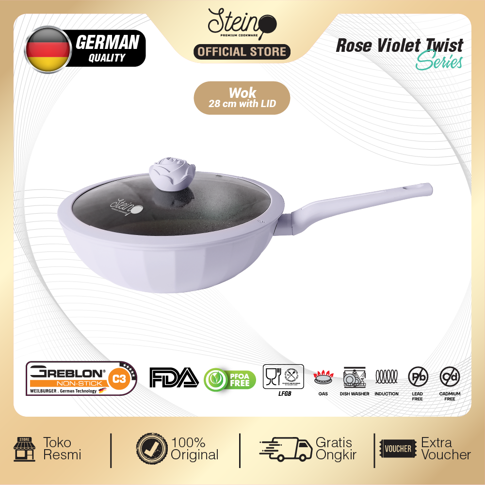 Turun 26%: STEIN Rose Wok 28cm