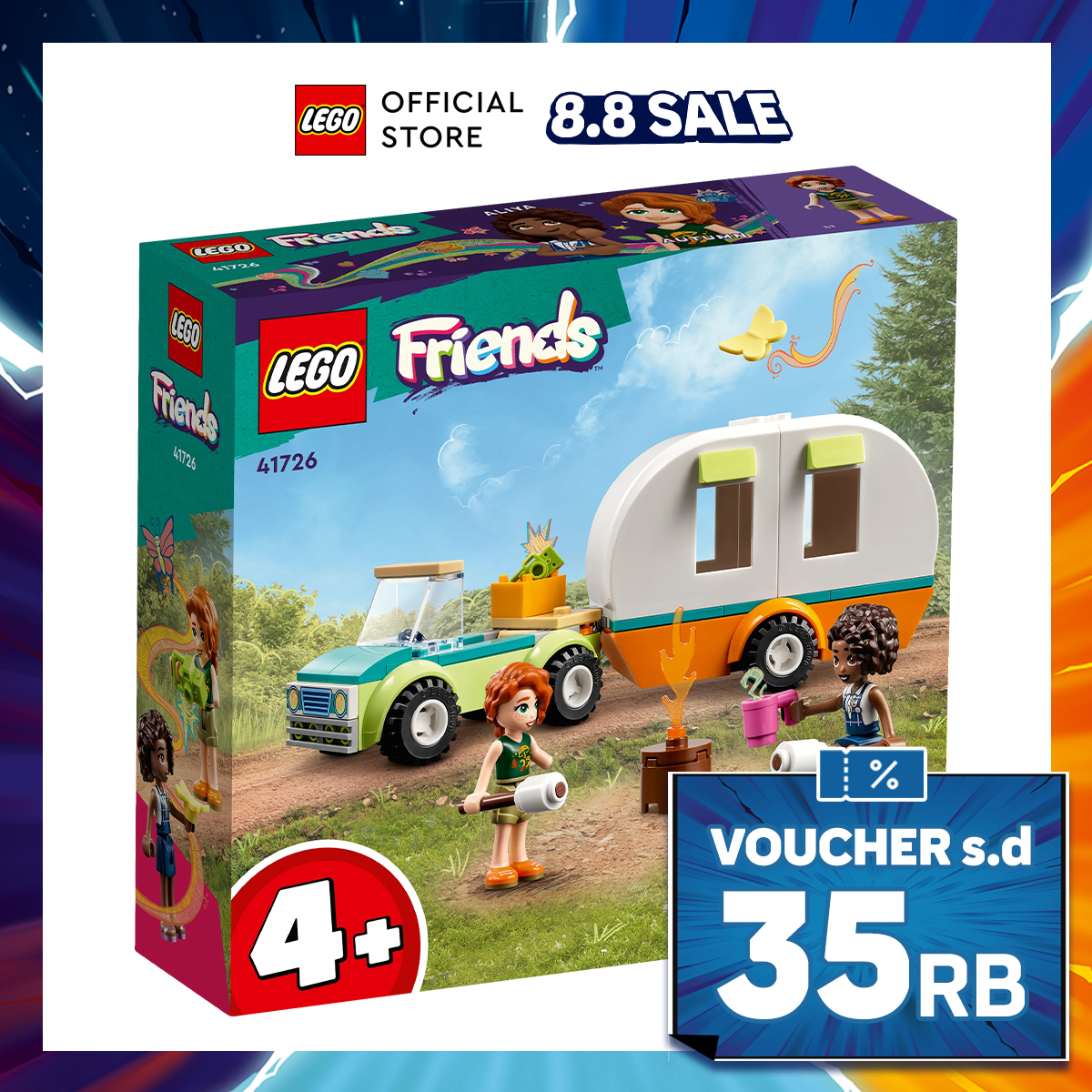 Turun 50%: LEGO Friends 41726 Holiday Camping (87 Pieces)