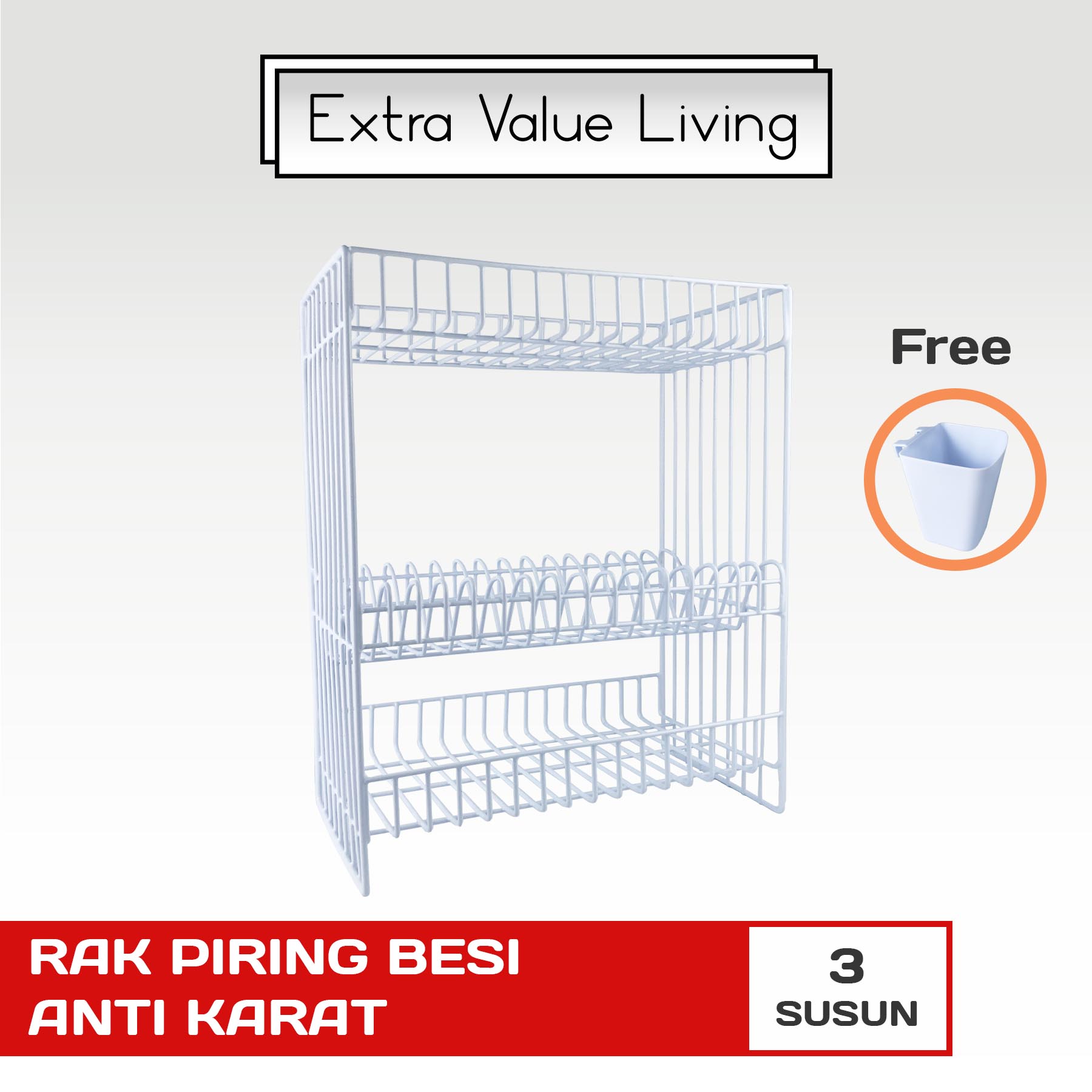 Turun 30%: MODELLINE Rak Piring Besi 3