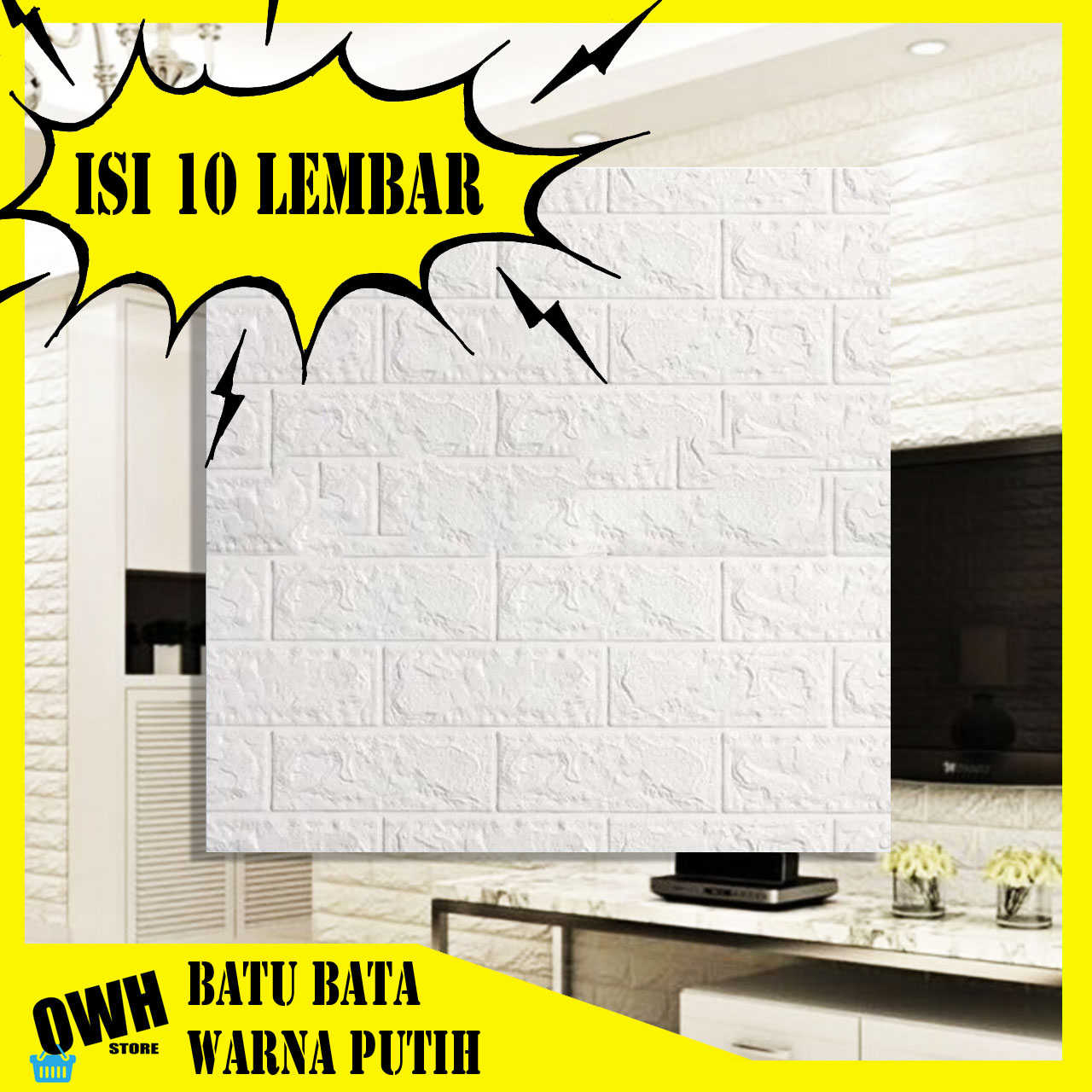 Turun 30%: Paket Wallpaper Dinding 3D — Isi