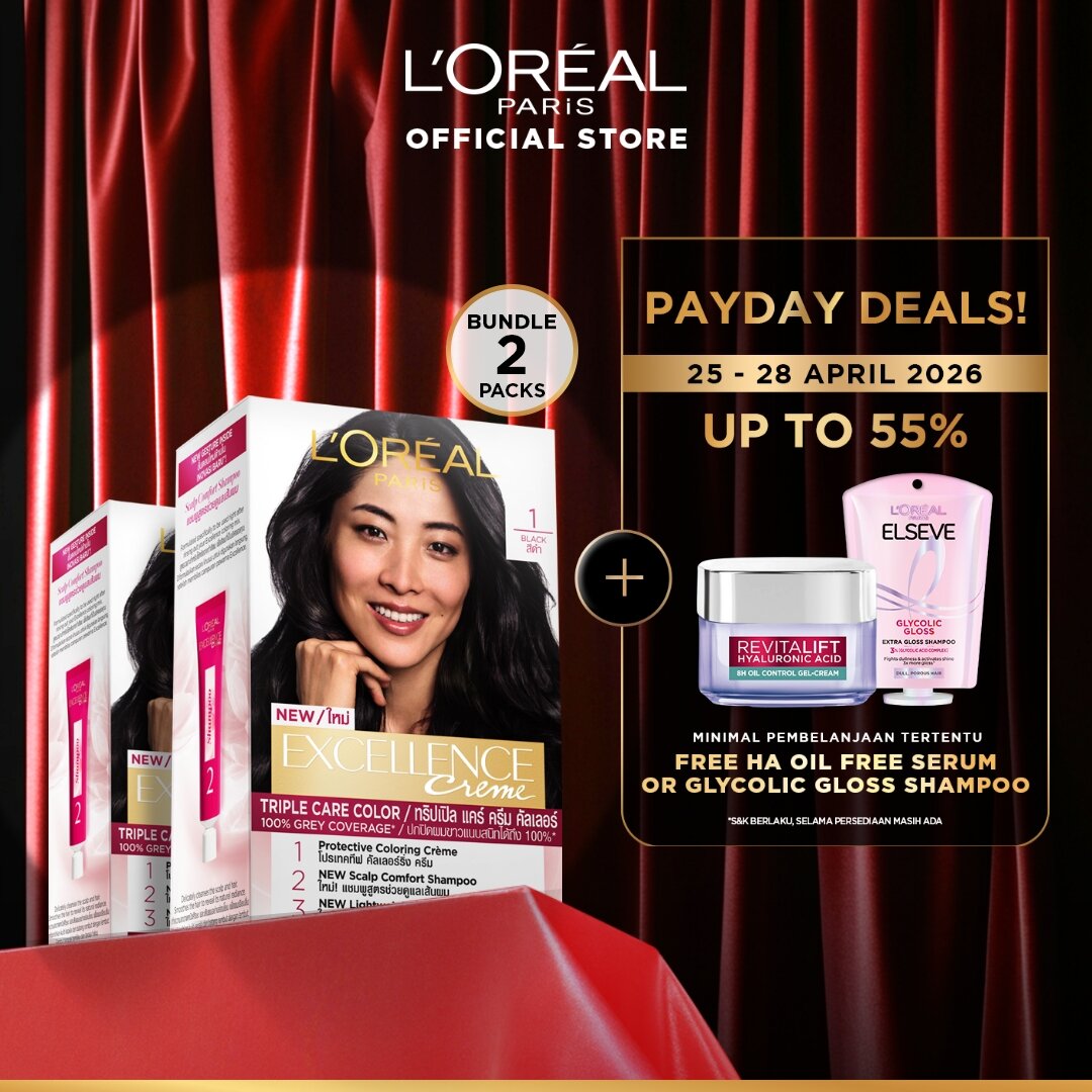 Turun 21%: __MGC_VARIANT_0__ LOreal Paris Excellence Creme (Cat / Pewarna Rambut — __MGC_VARIANT_0__ / Permanen)