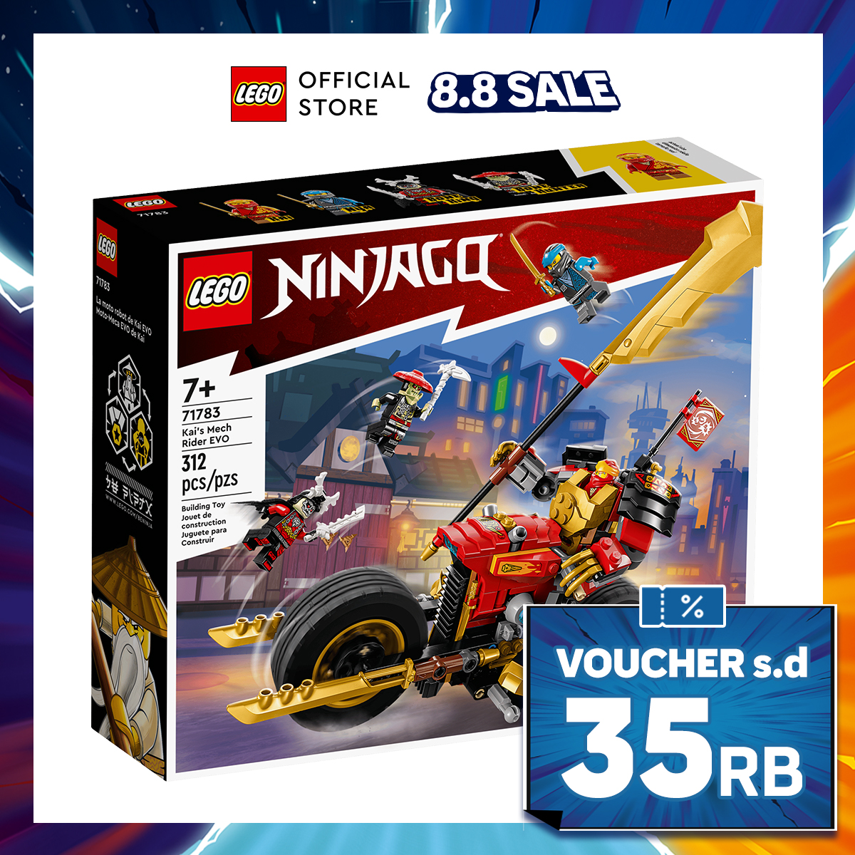 Turun 50%: LEGO Ninjago 71783 Kai’s Mech (312 Pieces)