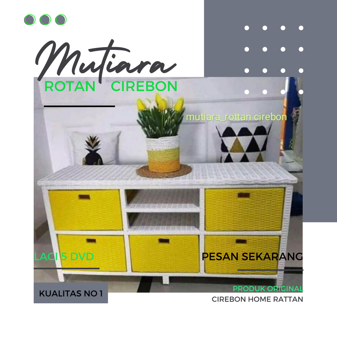 Turun 23%: Bufet TV/DVD serbaguna rotan