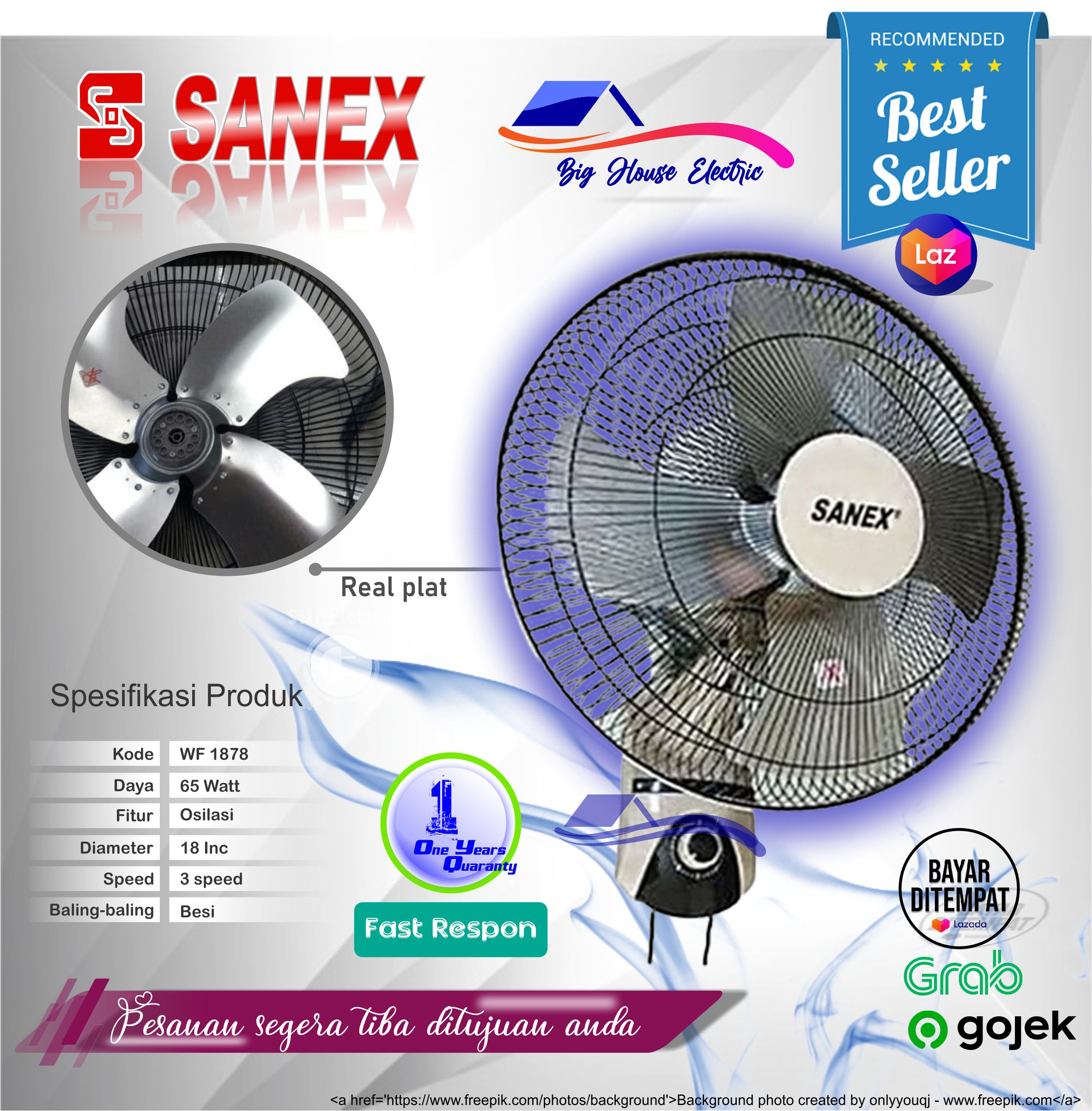 Turun 24%: Kipas Angin SANEX BALING