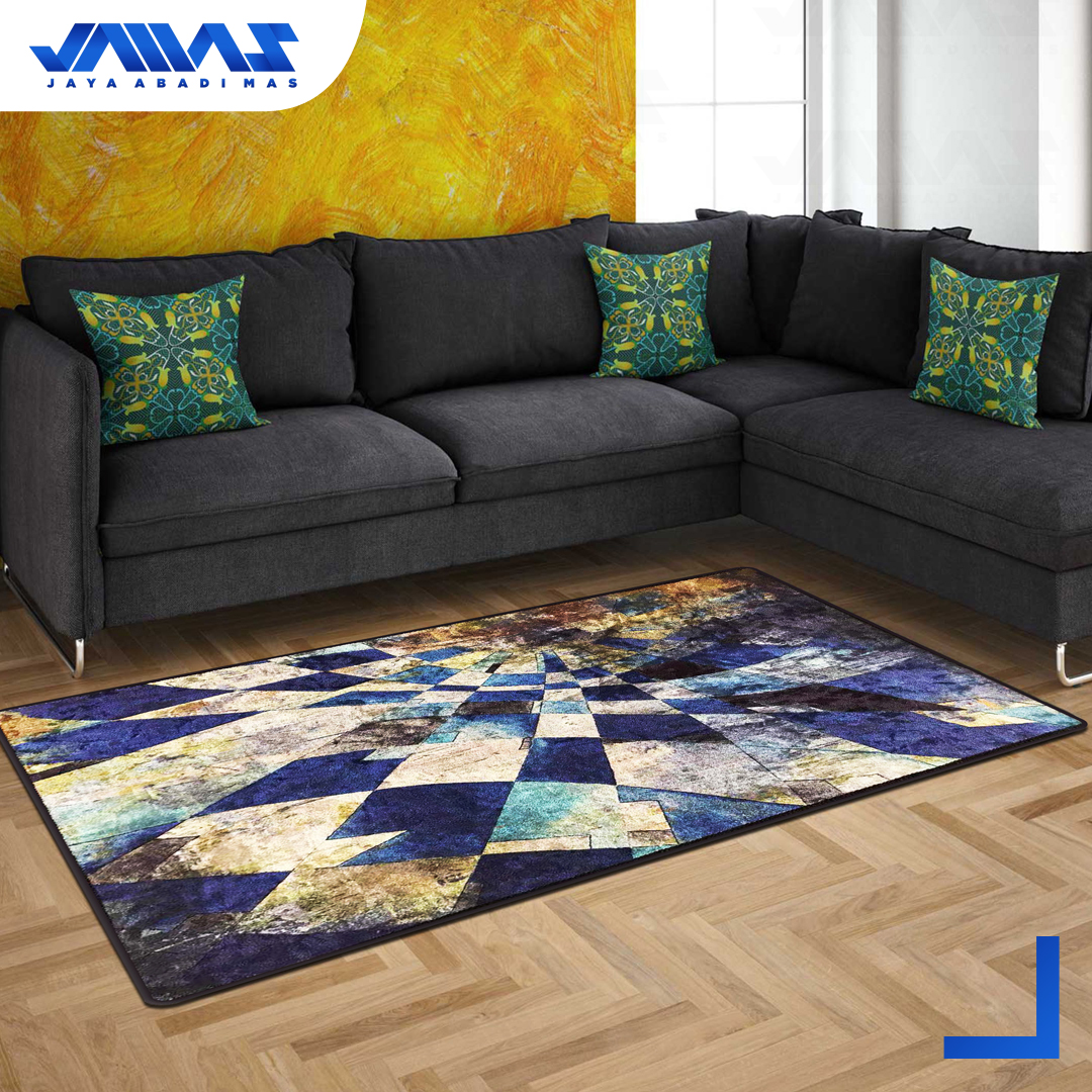 Turun 58%: Karpet Velvet Kamaya Abstrak