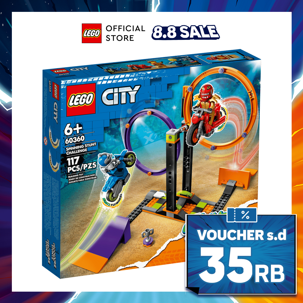 Turun 50%: LEGO City 60360 Spinning Stunt (117 Pieces)