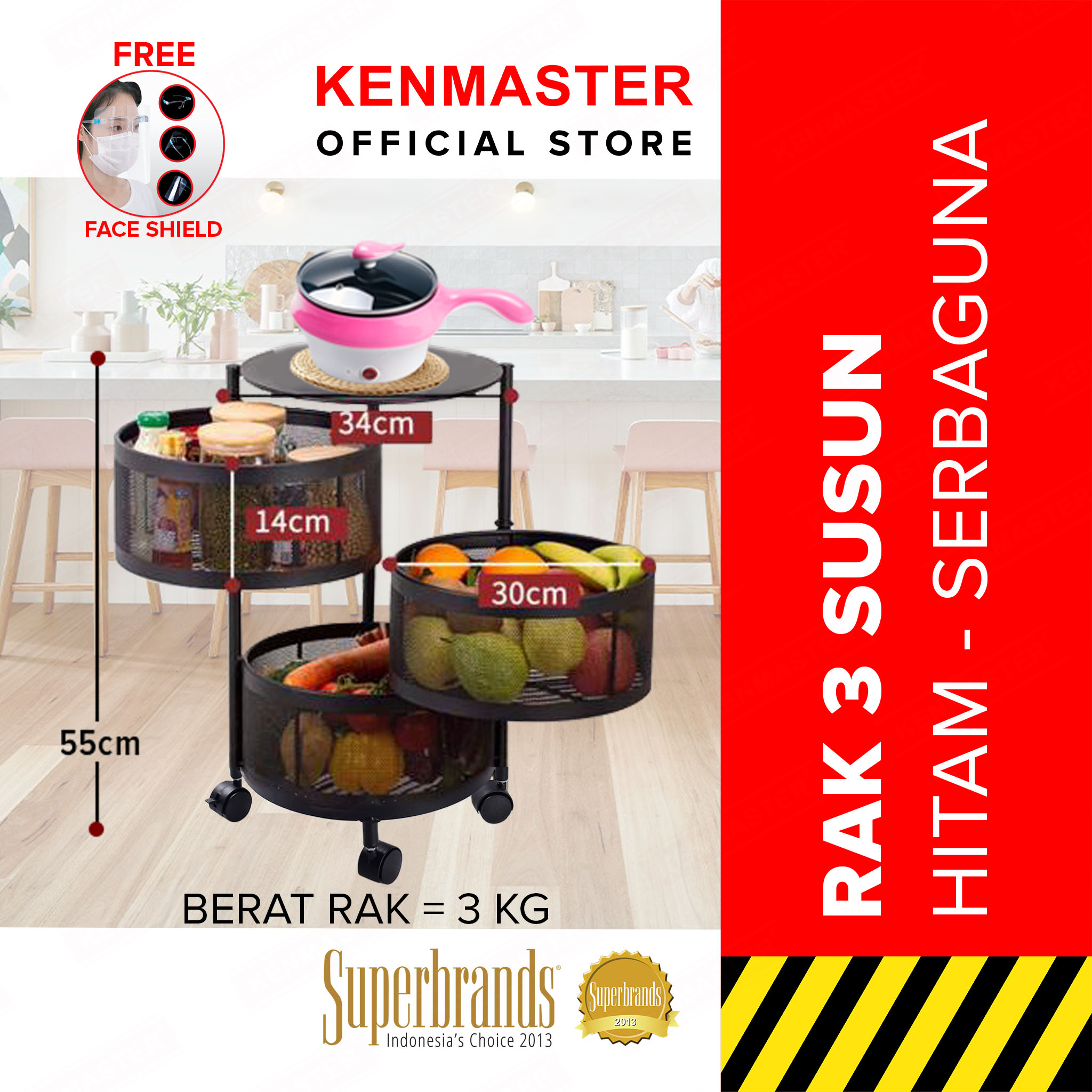 Turun 45%: Kenmaster Rak 3 Susun