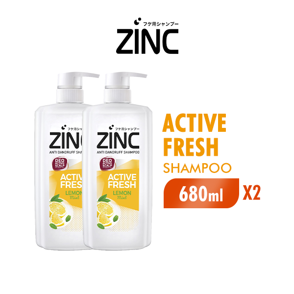 Turun 37%: ZINC Shampoo Active Fresh — Botol