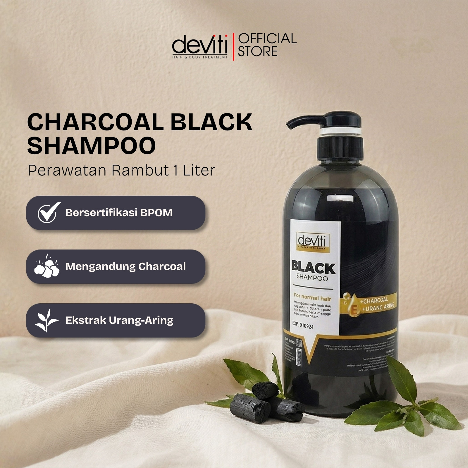 Turun 20%: deviti Charcoal Black Shampoo