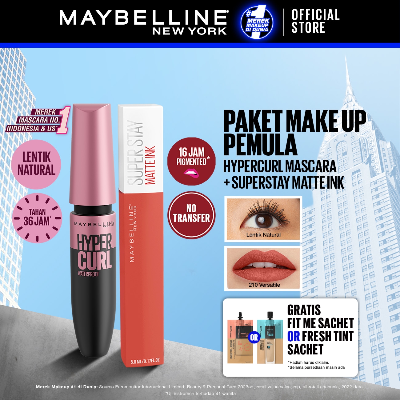 Turun 27%: MAYBELLINE OFFICIAL Paket