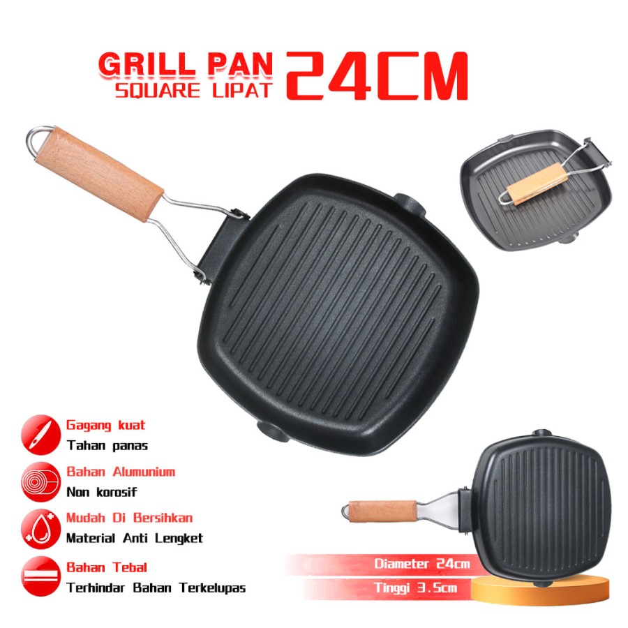 Turun 41%: Teflon Grill Panggangan Wajan