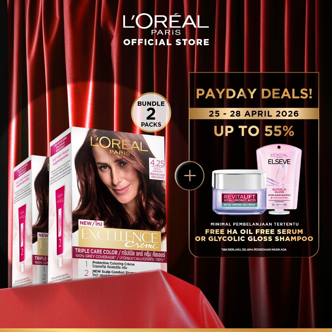 Turun 21%: __MGC_VARIANT_0__ LOreal Paris Excellence Creme (Cat / Pewarna Rambut