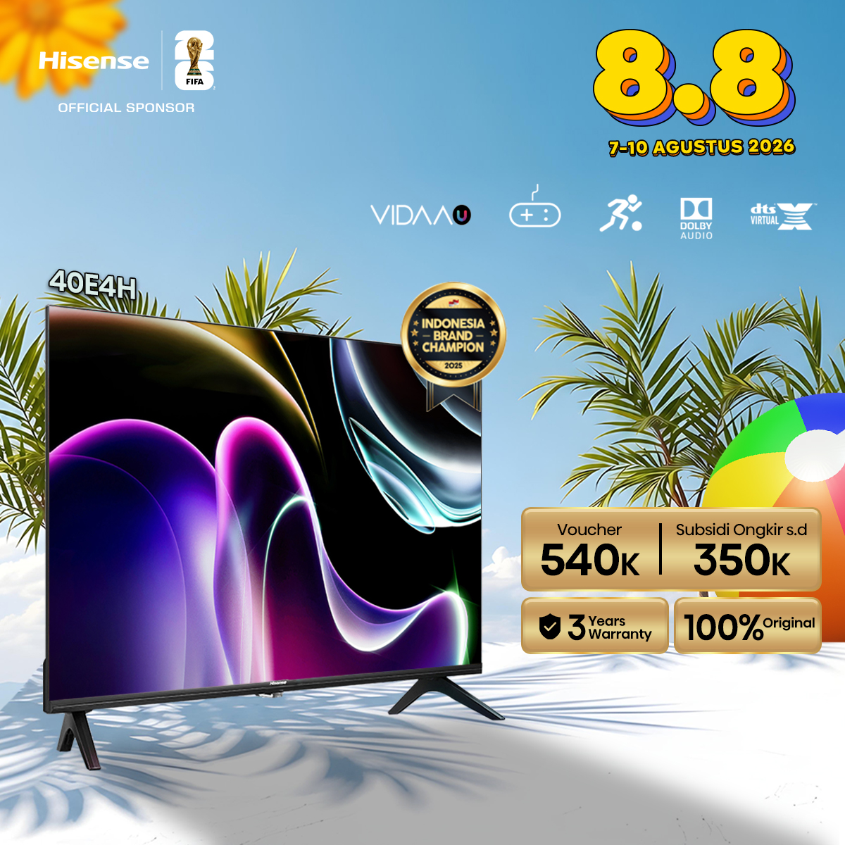 Turun 21%: Hisense 40 inch - 40E4H