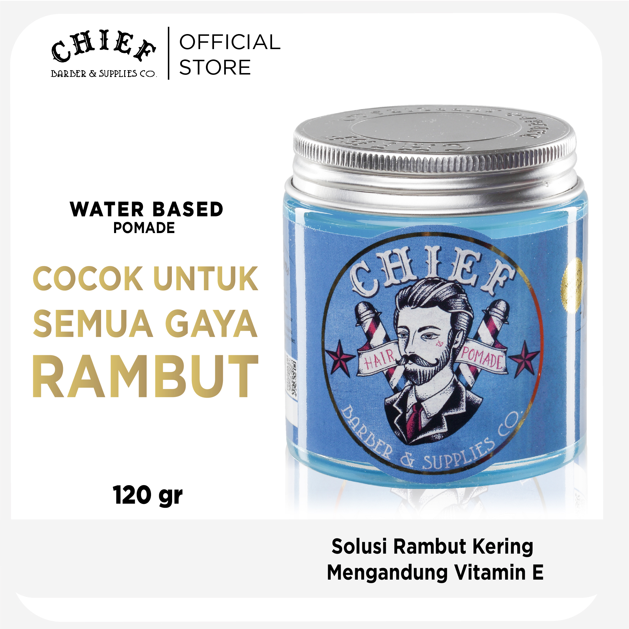 Harga Baru Turun: Chief Blue Pomade 120