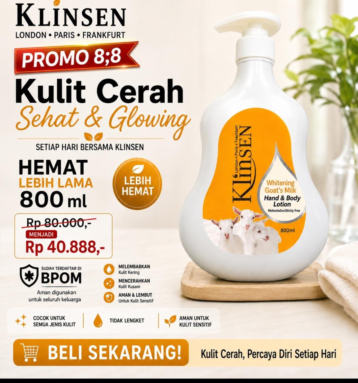 Harga Baru Turun: Hand Body Lotion — Klinsen Whitening