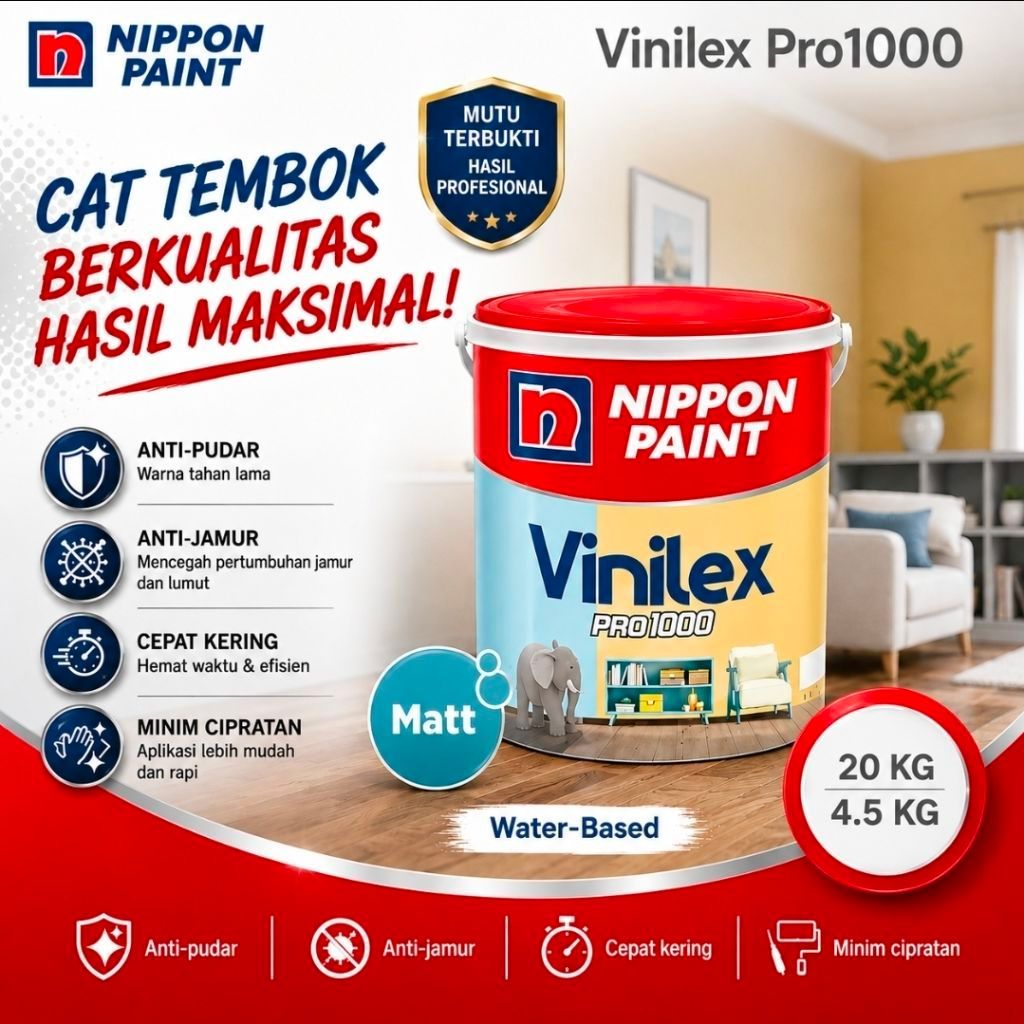 Harga Baru Turun: CAT TEMBOK NIPPON PAINT VINILEX (PART 2)