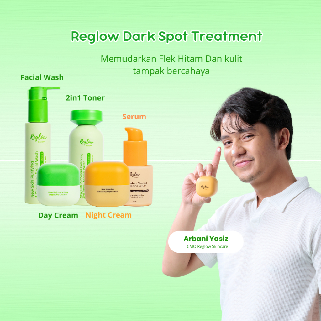 Turun 20%: PAKET PENGHILANG FLEK HITAM REGLOW (1PAKET + SERUM + NIGHT CREAM)