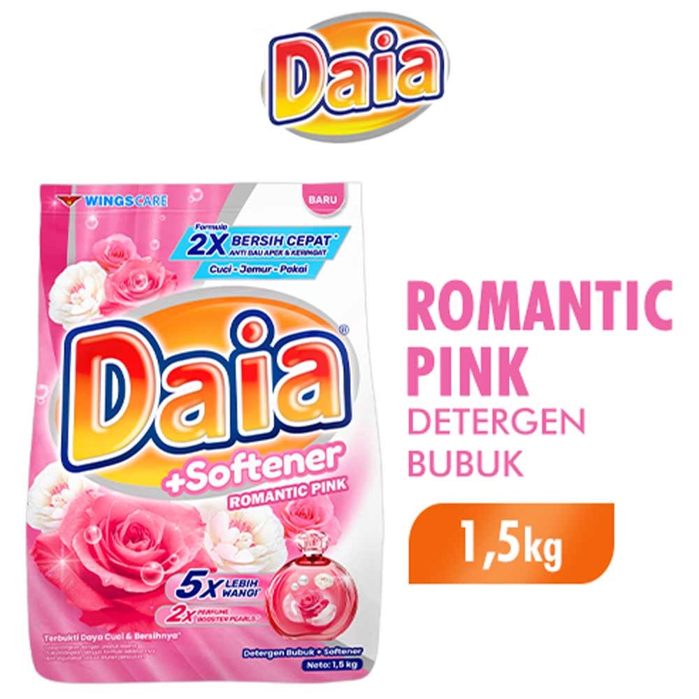 Harga Baru Turun: DAIA DETERGENT — POWDER+SOFTENER ROMANTIC PINK