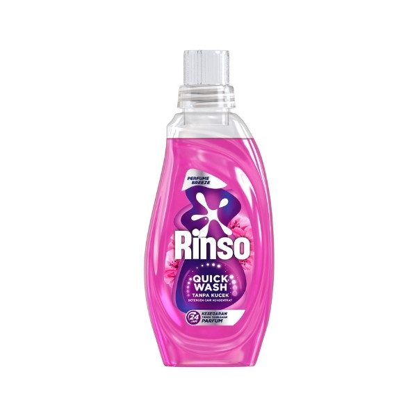 Turun 27%: RINSO QUICK WASH PINK BOTOL