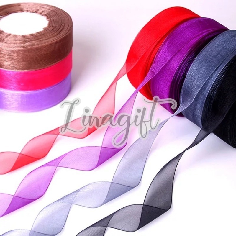 Turun 27%: Organza Ribbon 40MM 1.5 IN (4CM)