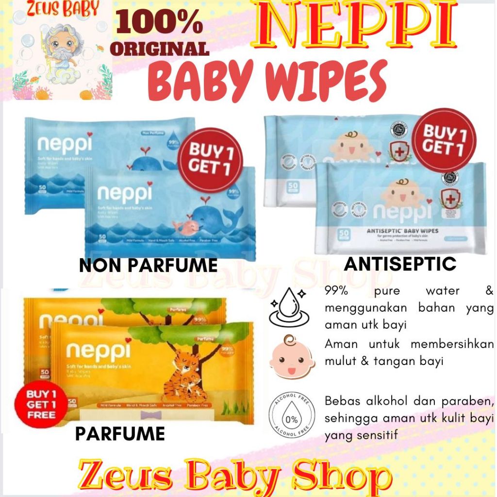 Harga Baru Turun: Neppi Baby Wipes Non Parfume (2pcs)