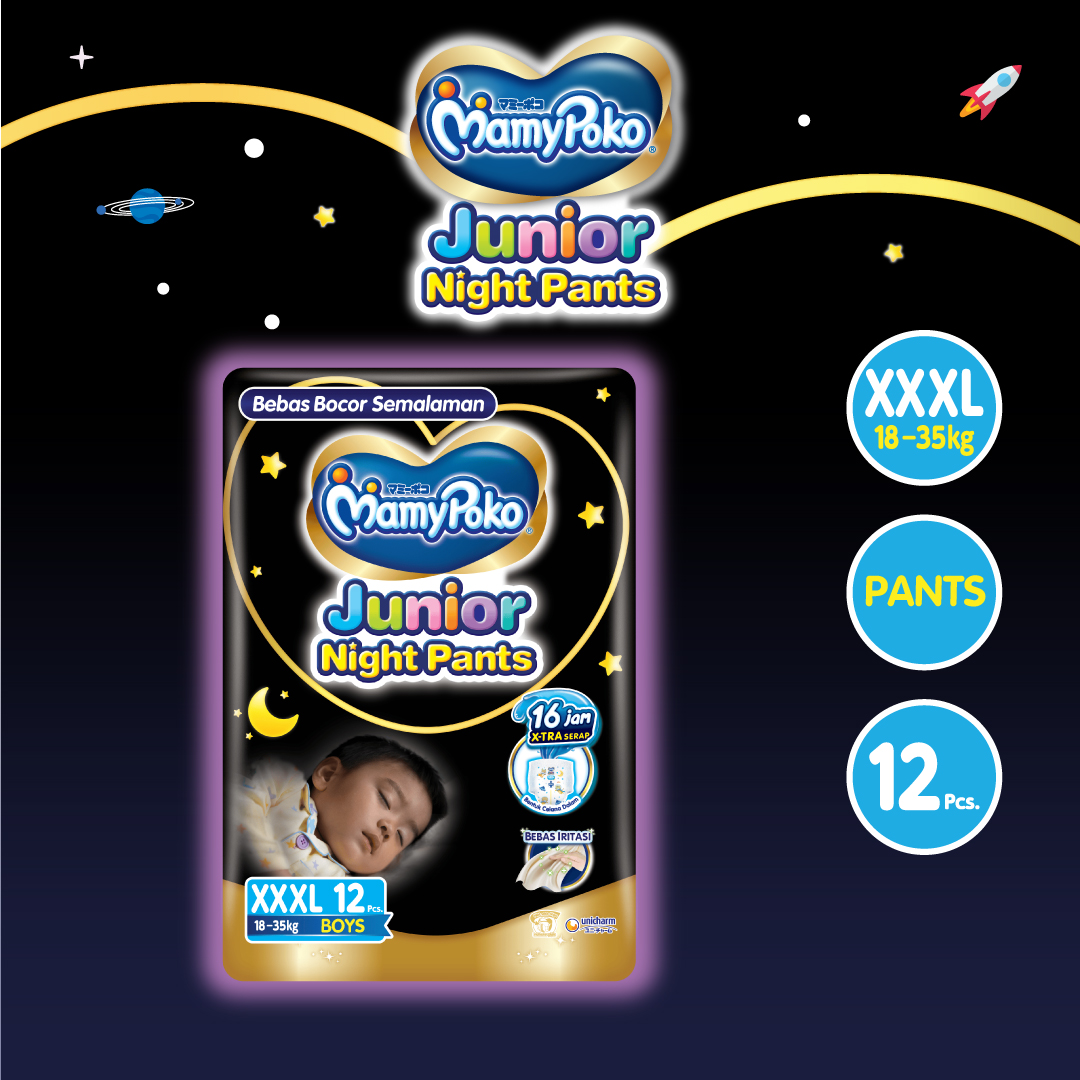 Harga Baru Turun: MamyPoko Junior Night Pants Boys (18-35kg)