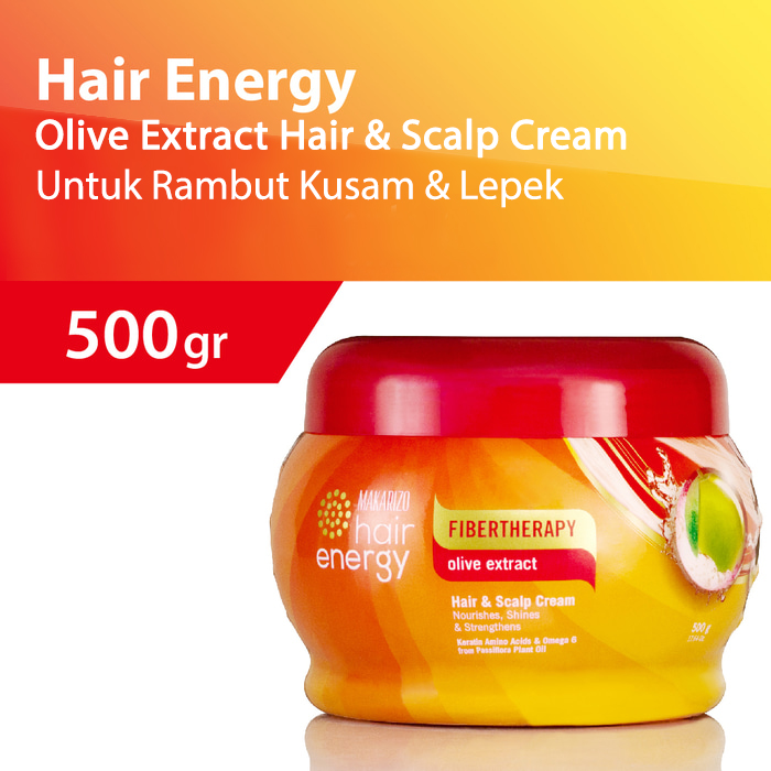 Makarizo Hair Energy Fibertherapy Hair & Scalp Creambath Olive 500 mL
