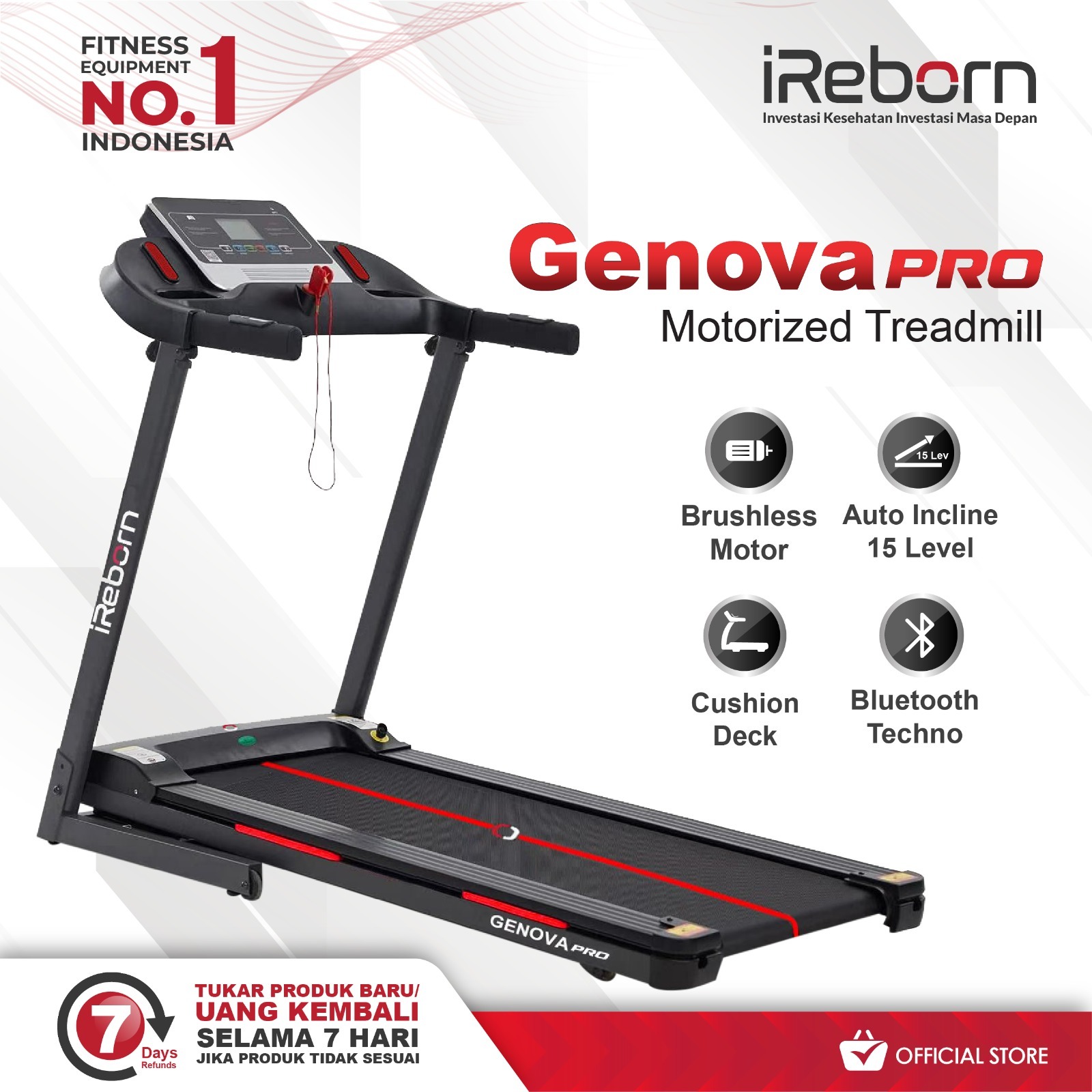 Alat Fitness Olahraga Treadmill Elektrik IReborn Genova