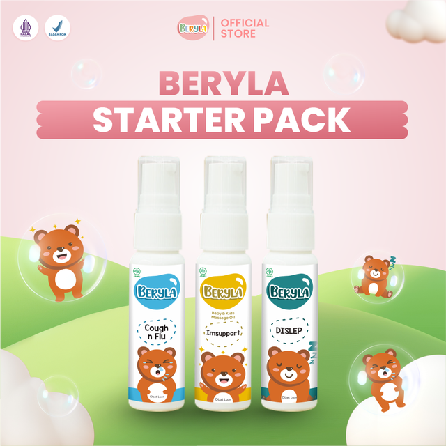 Beryla Baby PAKET 3pcs Minyak Pijat Essential Oil Bayi Aromaterapi 22m