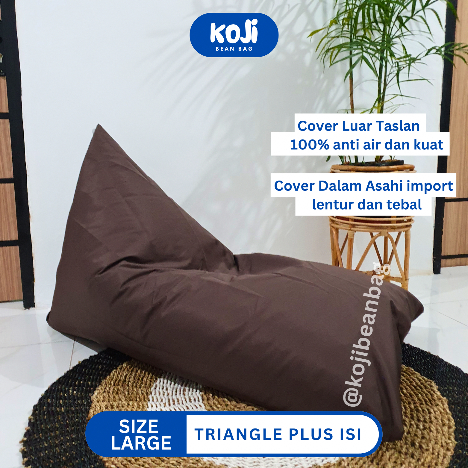 BEAN BAG TRIANGLE WATERPROOF - BEANBAG PLUS ISI SIZE DEWASA