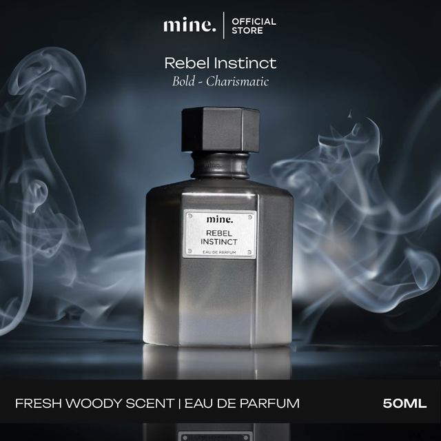 Mine Perfumery Rebel Instinct - 50 ml Extrait De Perfume | Parfum Maskulin Cowok Alpha Fresh Spicy