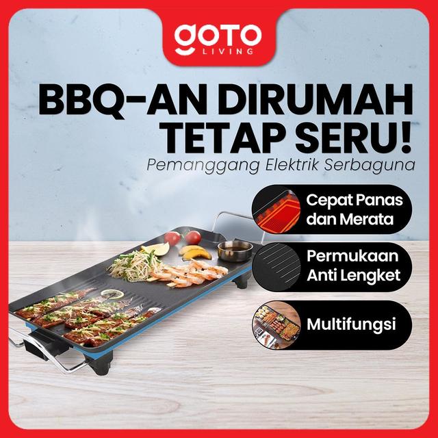 Goto [COD] Eiji Alat Pemanggang Electric Grill Pan BBQ Panggangan Listrik