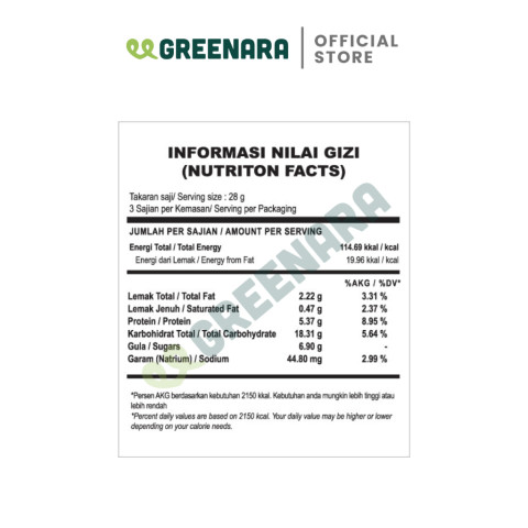 Greenara Natural Roasted Chickpea Savory 56g / Kacang Arab Panggang Gurih / Snack Sehat Image4