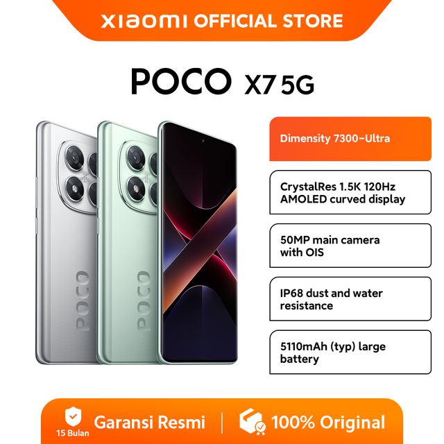POCO X7 5G | Dimensity 7300-Ultra | CrystalRes 1.5K 120Hz AMOLED curved display | 50MP main camera with OIS [Official Store]