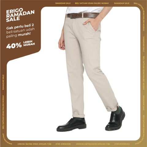 Erigo Chino Pants Paul Light Grey - Celana Panjang Chino Unisex