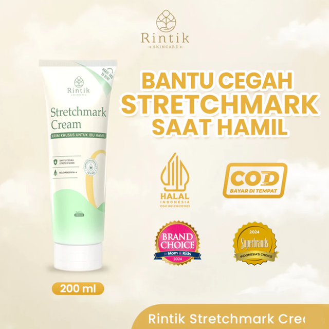 [Creators Exslusive] Rintik Stretchmark Cream 200ml - Pelembab Cegah Stretch mark Muncul untuk ibu hamil