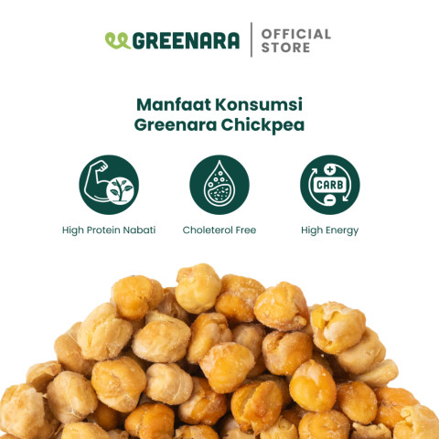 Greenara Natural Roasted Chickpea Savory 56g / Kacang Arab Panggang Gurih / Snack Sehat Image2