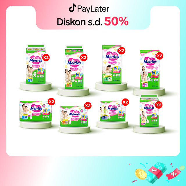 [PROMO 2 BALL] Merries Good Skin Twinpack - Popok Bayi Celana / Baby Pants Diaper