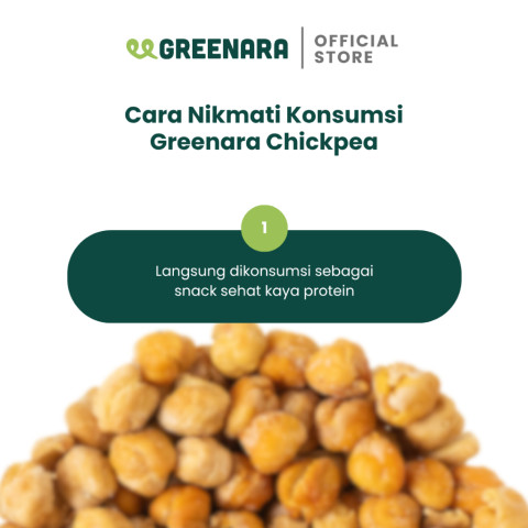 Greenara Natural Roasted Chickpea Savory 56g / Kacang Arab Panggang Gurih / Snack Sehat Image3
