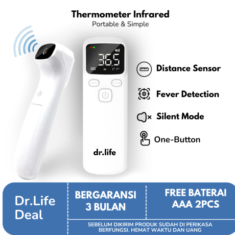 Dr.life Termometer Infrared Digital Suhu Badan Tubuh - Thermometer alat pengukur panas untuk Anak  dan bayi
