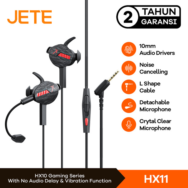 Earphone Headset Gaming with Mic JETEX HX11 - Garansi 2 Tahun