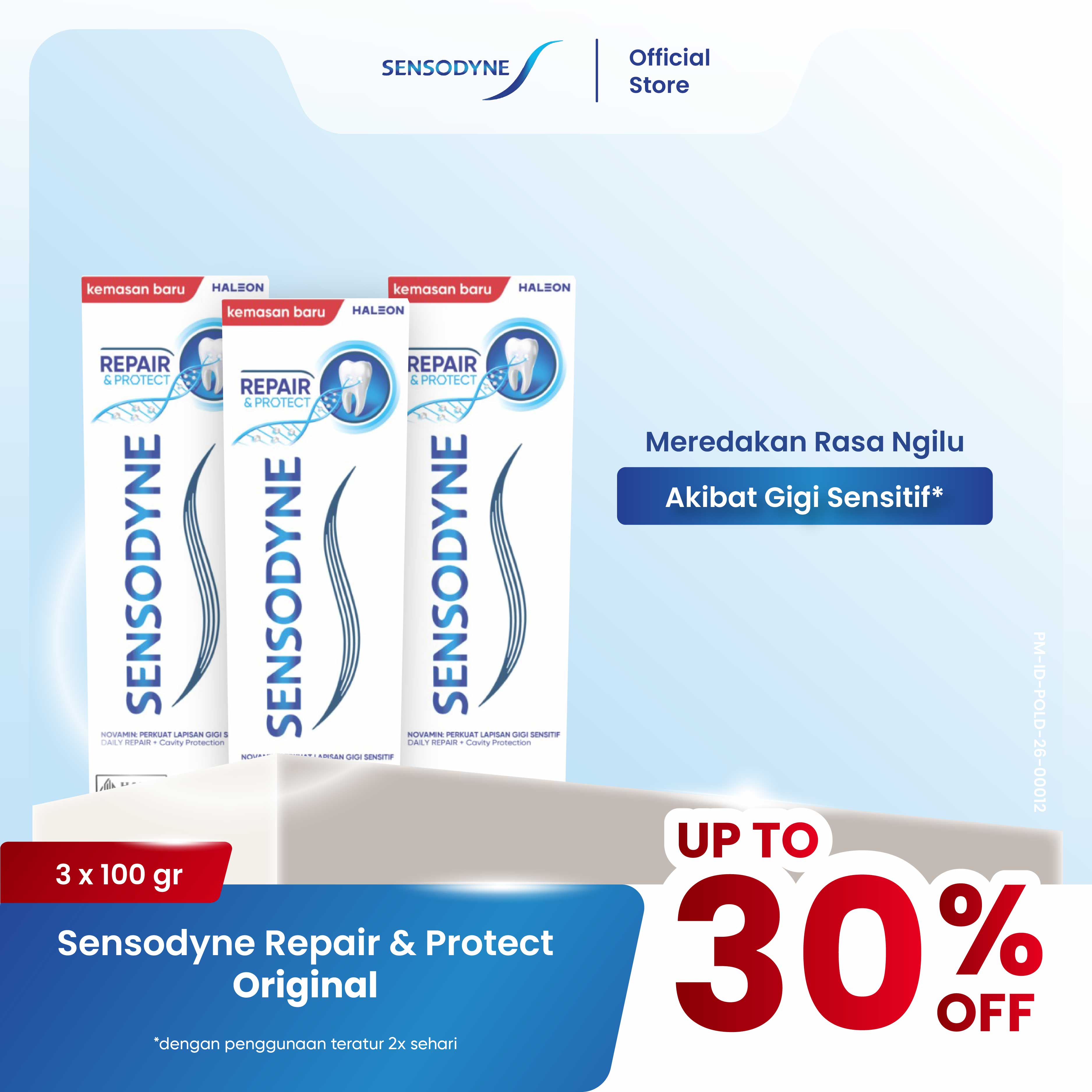 Sensodyne Toothpaste Pasta Gigi Repair & Protect Advanced Care Redakan Ngilu 3x100gr - TRIPLEPACK